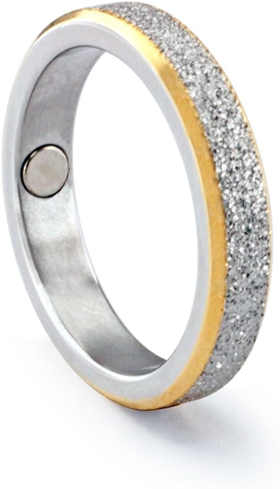 Elegant Designer Bicolor Magnetic Ring 206 Diamond Dust Narrow Size 16 To 21 Energetix 4you Partner Ring Wedding Ring Engagement Ring Amazon Com