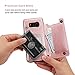 Vaburs S8 Case Wallet with Card Holder, Premium PU Leather Double Magnetic Buttons Flip Shockproof Protective Cover for Samsung Galaxy S8(Rose Gold)