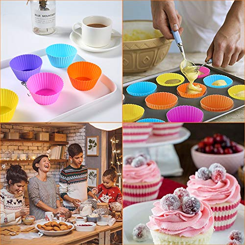 Silicone Cupcake Baking Cups Molds 15 Pack Reusable Cupcake Holder
