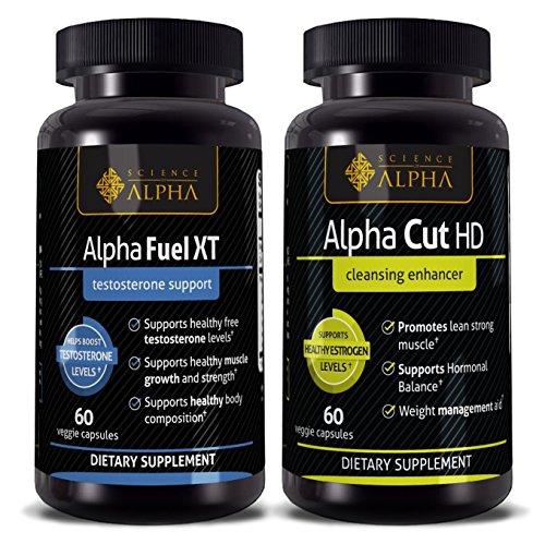 ALPHA FUEL XT & Alpha Cut HD - TESTOSTERONE libido Sex Booster for Men & Women, 60 CAPSULE - Science of Alpha