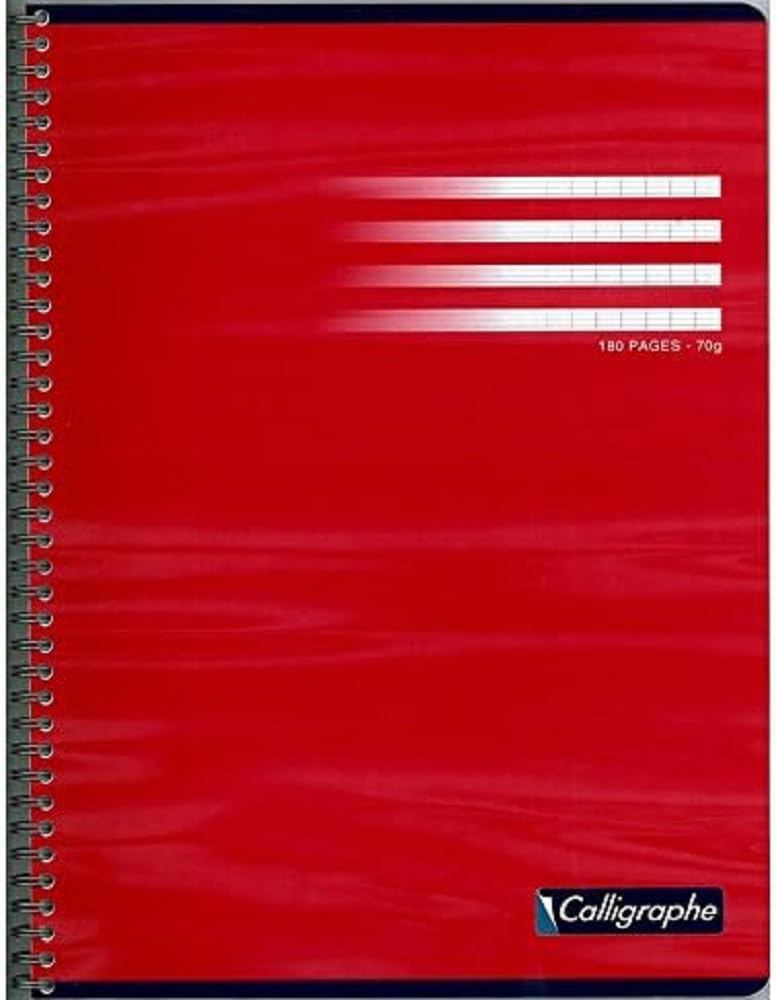 Calligrapher 360C A Spiral Notebook (a Clairefontaine Brand) - 24x32 cm - 180 Seyes Ruled Pages - 70 g White Paper - Varnished Recycled Card Cover - Random Colour