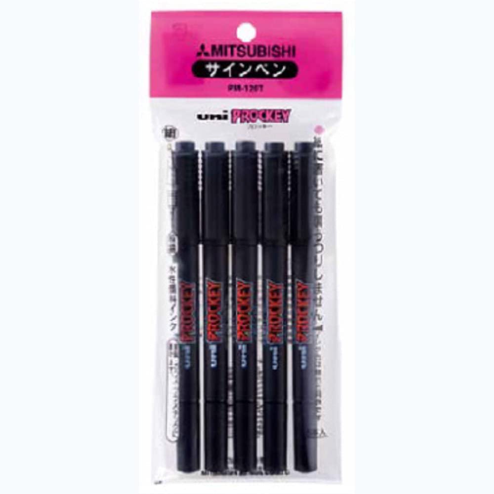 三菱鉛筆 水性ペン プロッキーツイン 極細 PM120T5P.24 黒 5本商品画像