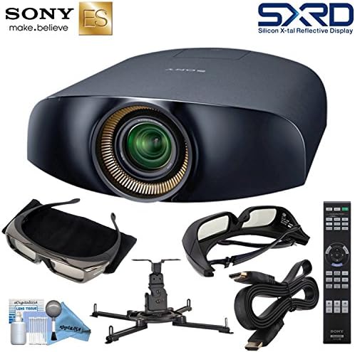 Sony VPL-VW1100ES 4K Home Cinema Projector Bundle; Includes 2x Sony 3D Glasses + Ceiling Mount (+20º/-20º Tilt Capability) + HDMI Cable + eDigitalUSA Lens Cleaning Kit