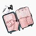 Travel Packing Cubes, VAGREEZ Lightweight Luggage Organizers Bags Set for Carry on Suitcase (6Pcs Pink)