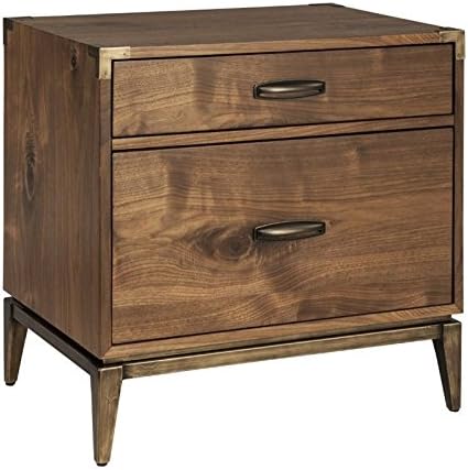 MAKLAINE 2 Drawer Nightstand in Natural Walnut