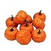 Ehdching Pack of 16 Artificial Realistic Fall Harvest Mini Pumpkins for Halloween Home Decoration (Pumpkin Color)
