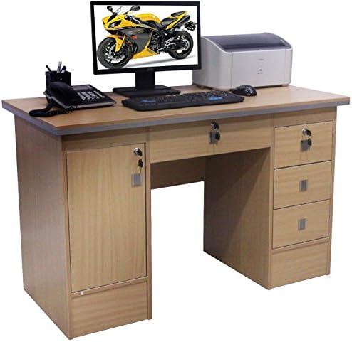 Computer Desk Office Desk PC Table Home Study Office Furniture Corner Desk, Model K06 (Beech Desk 617/110)