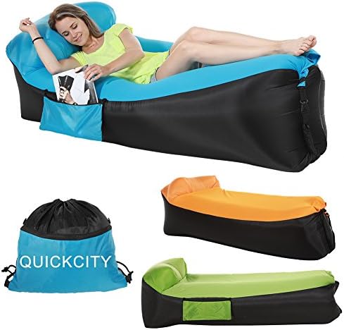 Quickcity Inflatable Couch Inflatable Lounger Air Sofa - Perfect Pouch Couch Summer Gift for Picnics&Music Festivals-Ideal Blow Up Couch Air Chair for Indoor or Outdoor Use