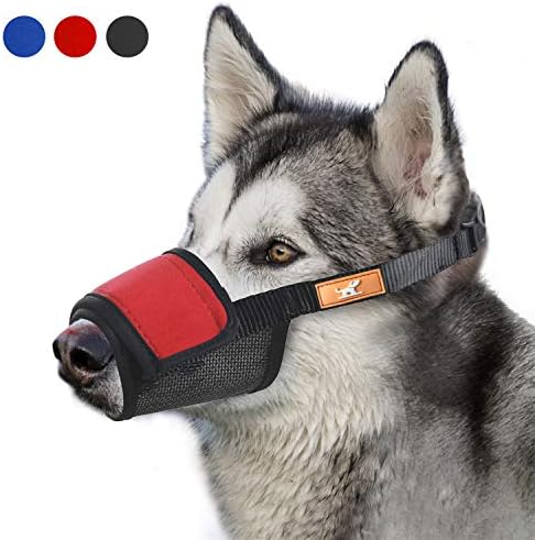 Soft Dog Muzzle Cover with Dogs Hook & Loop for Small,Medium and Large Dogs, Anti Biting and Chewing, Adjustable, Breathable