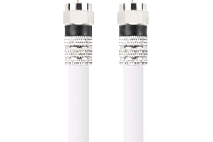 Postta Digital Coaxial Cable(4 Feet) Quad Shielded White RG6 Cable with F-Male Connectors