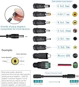SZZKtech 9V AC DC Power Adapter 8 Plug Tips Polarity Changeable 1A 2A 230V to 9V view 2