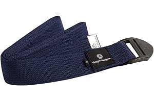 Hugger Mugger Cinch Cotton Yoga Strap - Super Strong Cotton, Quiet Cinch-Style Buckle, Long Length Great for Taller People