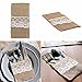 vLoveLife 8.5'' x 4'' Natural Hessian Burlap Cutlery Holder Pouch Bag with Lace Rose Flower Wedding Tableware Bags Favor - Pack Of 10
