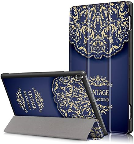 Lenovo Tab4 10 Case, [SlimShell] Tri-floding Hard Armor Case PU Leather Rotating Cover with Flip Folio Case with Auto Sleep/Wake Up Shell for Lenovo Tab4 10" Tablet 2017 Release (Blue flower)