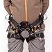kissloves Full Body Safety Harness Outdoor Climbing Harness Half Body Harness Safe Seat Belt for Mountaineering Outward Band Expanding Training Rock Climbing Rappelling Equip (Half-Body Black)