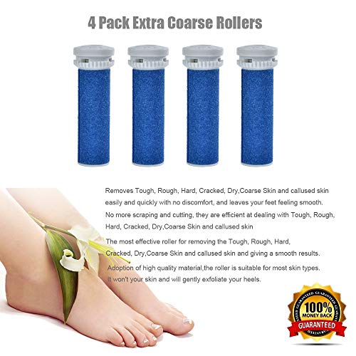 Each pack contains four refill rollers that are made of high-quality micro-abrasive particles, which effectively remove thick and rough skin from your feet. These rollers are gentle on your skin, yet powerful enough to remove all kinds of dead skin cells and leave your feet feeling smooth and soft to the touch.