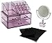Sorbus Acrylic Cosmetic Makeup Organizer with Makeup Mirror - Jewelry Storage Case and Removable Double Sided 3X/1X Magnification Mirror - Spacious Design - for Bathroom, Dresser, Vanity (Purple)