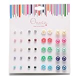 Onnea Multi Pairs Disc Ball Earrings Set for Girls, Hypoallergenic (20Pairs (Daisy))