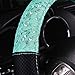 CAR PASS Lace and Spacer Mesh Steering Wheel Covers,14.5-15 Inch Car Steering Wheel Cover Fit for 95% Sedan,Vans,SUV,Coupe,Cars. Pretty Sequins Cute Women Girls(Mint Lace)