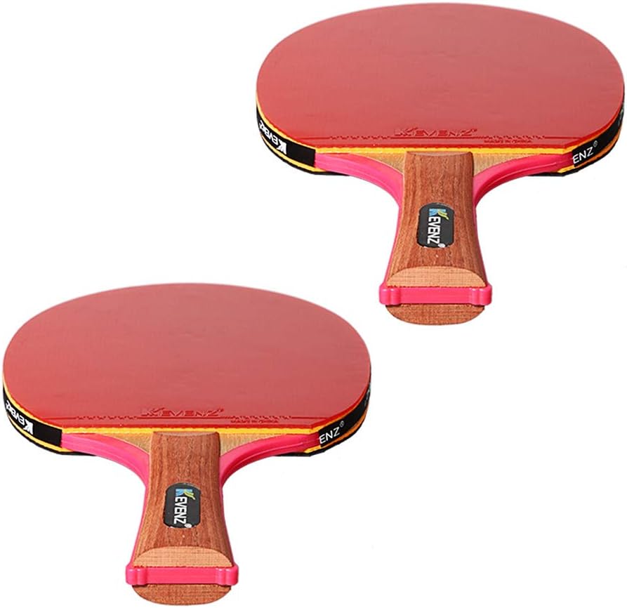 KEVENZ 2-Pack Patent Advanced Table Tennis Racket Come with Anti-Skid Handle, Wooden Blade Surrounded by Rubber (Patent Racket) : Sports & Outdoors