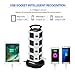 JBonest Power Strip Tower 16 Outlet 4 Port USB Surge Protector,6ft Cord Wire Extension Charging Station Universal Socket PC Laptops Mobile