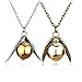 Megrez Golden Snitch Angel Wings Golden Bronze Pearl Necklace 2Pcs