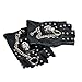 Minibee Men's Fingerless Stud Metal Skull+Chain Gloves Cycling Rock Gothic Punk Style gloves a pair Black,One Size