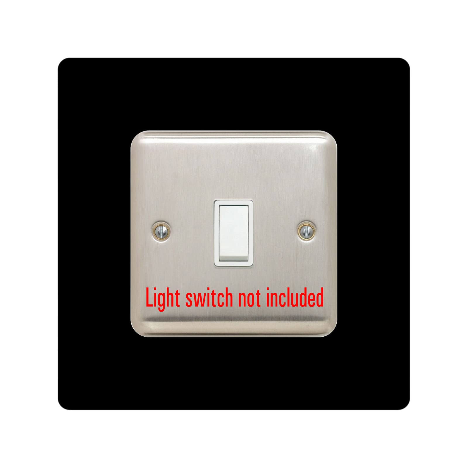 Single Light Switch Surround | Square | Acrylic Back Panel or Finger Plate | Plug, Colour:Grey
