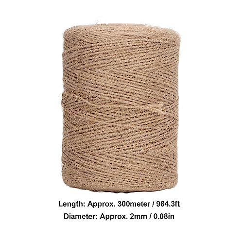 Jute Rope 300 m x 2 mm Natural | Crafts Gardening Wrapping Gifts Decoration