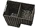 KOUBOO Wicker Step Basket, Dark Brown, Rectangular, 15 in L x 9.5 in W x 15.75 in H, Dual Compartments