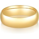 MINDDHA 14K Gold/White Gold Plated Rings for Women, Wedding Band, Stackable, Knuckle, Dainty Thumb & Pinky, Non Tarnish/Silver, Gold Rings for Women 2mm 4mm 6mm Band Sizes 4-12