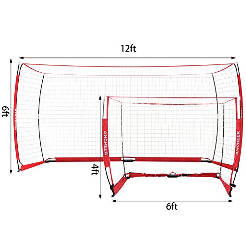 Ancheer Portable Soccer Goal Nets & Football Goal for Backyard, 12 x 6