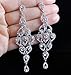 Drops Austrian Crystal Rhinestone Silver Chandelier Dangle Earrings Bridal E2088 5 Colors (White)