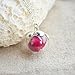 Red Rose Real Flower Glass Ball Pendant 925 Sterling Silver Chain Necklace