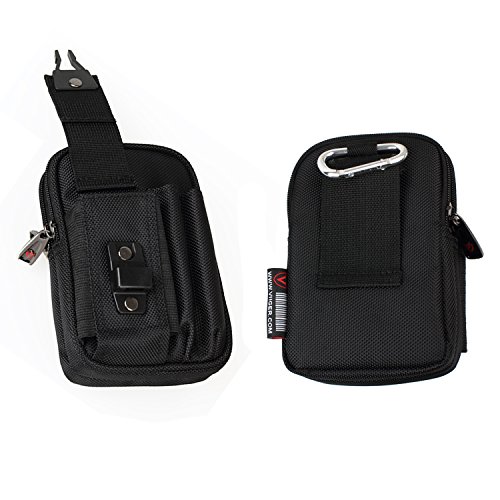 Multipurpose Vertical Tactical Molle Cell Phone Holster EDC Pouch Utility Smartphone Pouch Belt Clip Bag Belt Pouches for Men with Belt Loop Carabiner Hook for iPhone X/8/7/6s plus Samsung S8 S9 Plus
