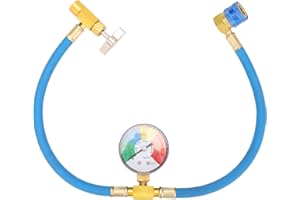 Car Auto Air Conditioning R134A Refrigerant Meter Guage with Fluoride Recharge Tube