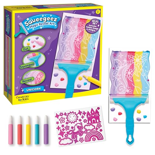 Creativity for Kids Squeegeez Magic Reveal Art Kit: Unicorn - Arts and Crafts Kit for Kids, Cool Unicorn Gifts for Girls (Ages 7+)
