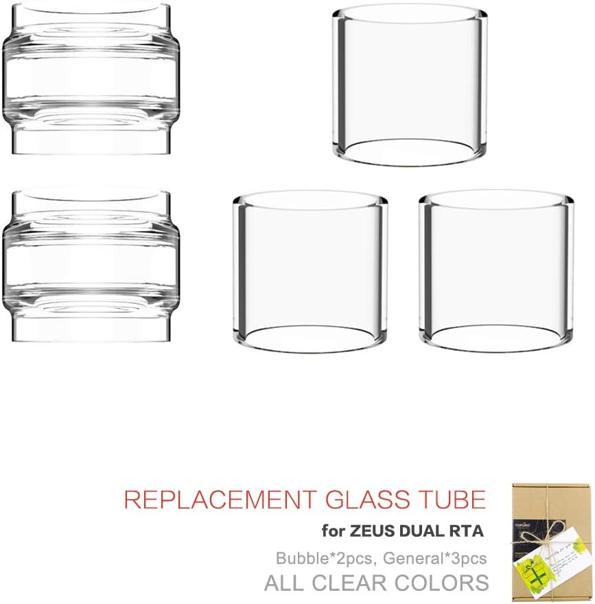 (5-Pack) Topuro Zeus Dual RTA Pyrex Glass Normal and Fat Version Replacement