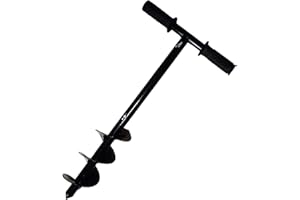 Homsky Hand Operated Auger Drill Bit for Planting, T Shaped 4"x24" Garden Auger Spiral Drill Bit, Bulb and Bedding Plant Augers, Manual Hole Auger Drill Digger Bit