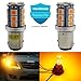 2-Pack 1157 BAY15D 7528 2057 2357 P21/5W Extremely Bright Amber/Yellow LED Light 12V-24V DC,5050 18 SMD Car Replacement For Parking Turn Signal Light Lamps Tail BackUp Bulbs