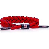 Rastaclat Men's Braided Bracelet 100% Polyester Adjustable (Black/White)
