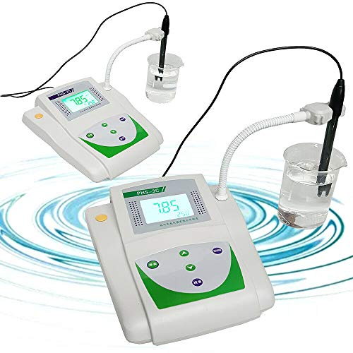 Benchtop pH Meter, Lab pH Meter mV Tester Digital Acidity Meter LCD Display with Temperature Compensation for Chemical Laboratories School Use (PHS-3C)