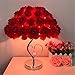 LOVFASHION LED Table Lamps - Adjustable Rose Flower Desk Lamp|Wedding Living Room Bedroom Party Home Decor with White LED Lights Red