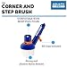 Aquatix Pro Pool Step & Corner Vacuum Brush Best for Above Ground & Inground Swimming Pools, Spas & Hot Tubs, Fine Bristles, 1-1/2 Hose & 1-1/4 Pole Connection, Tackles Hard to Reach Places