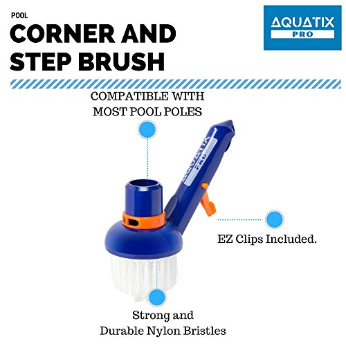 Aquatix Pro Pool Step & Corner Vacuum Brush Best for Above Ground