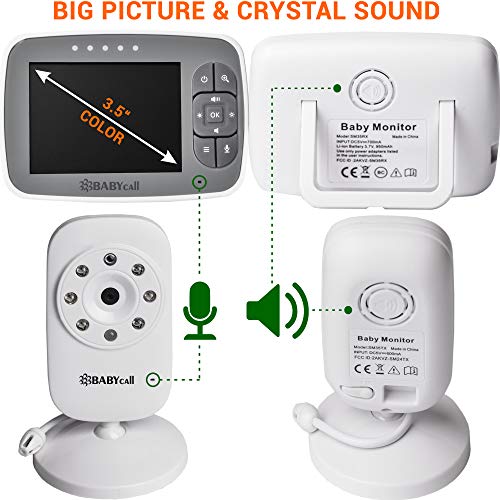 Video Baby Monitor with Camera - Baby Camera Wireless Baby Monitor with Night Vision, Two Way Audio, Temperature Sensor, Lullabies and High Capacity Battery  - Thumbnail 6