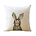 WOMHOPE 4 Pcs [Just Covers] - Animal Watercolor Patern Cotton Linen Pillow Covers Throw Covers Square Cushion Pillowcase Decorative Pillow Shams (Bear (Set of 4 pcs))