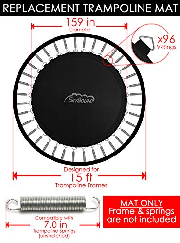 image for SkyBound USA 15 Foot Trampoline Mat with 96 Rings and Spring Tool (Com