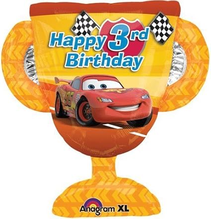 Amazon Com Disney Cars Happy 3rd Birthday 26 Mylar Foil Balloon