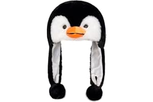 Audaisyly Funny Plush Animal Hat with Ear Flaps, Soft Fleece Hats Cute Cap for Kids Women Girls Cosplay Party